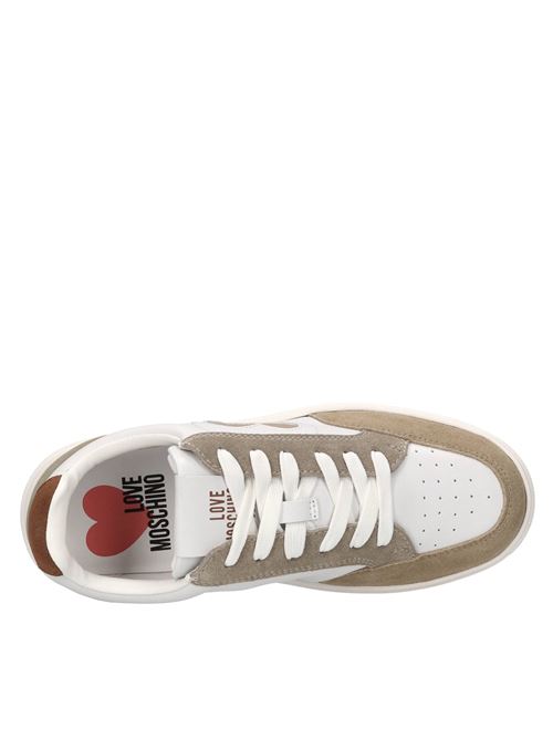Sneakers in pelle e camoscio LOVE MOSCHINO | JA15154G1MIAA10ABIANCO-MARRONE